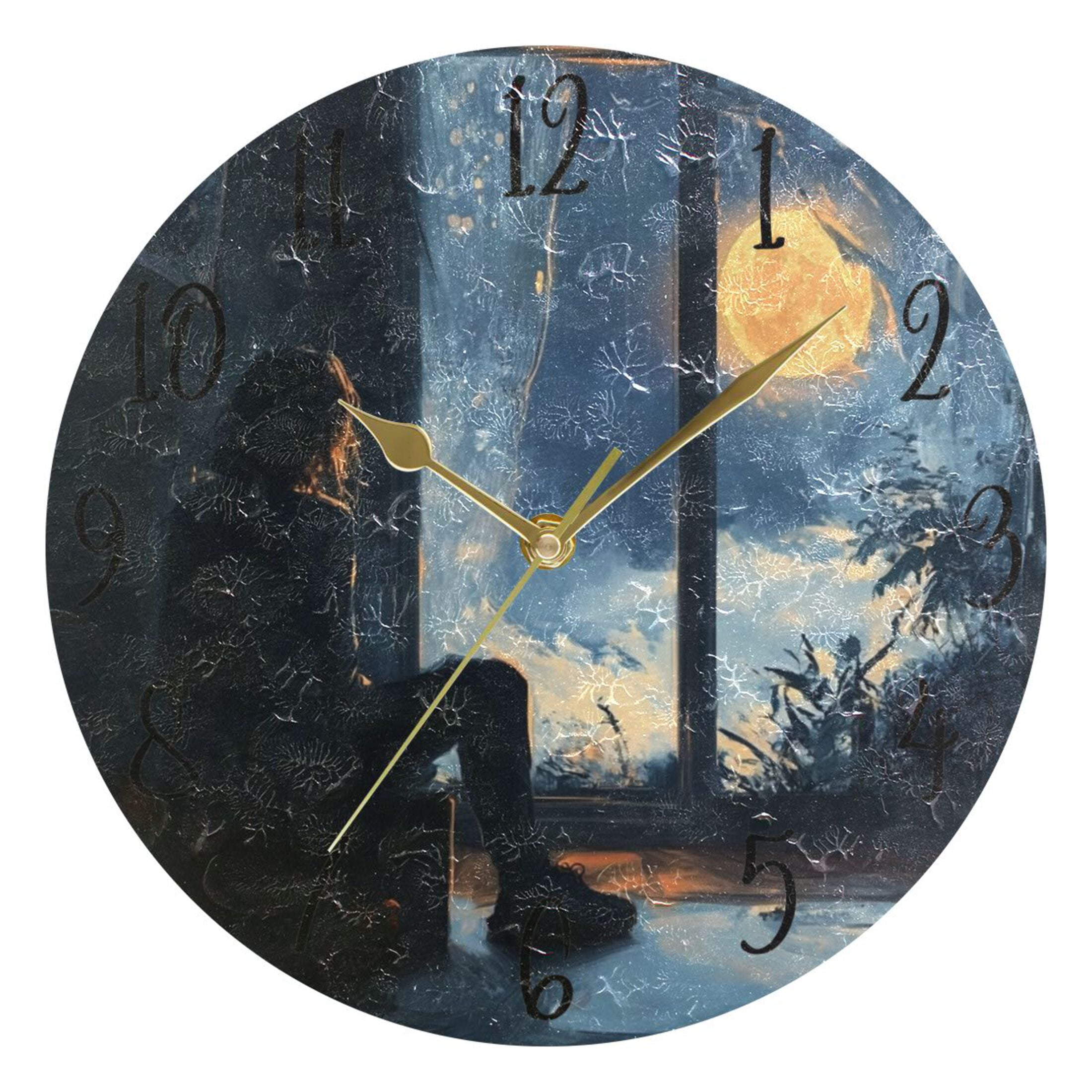 WOBOGO Lonely Back Wall Clock 10in Silent Mechanism Battery Operated ...