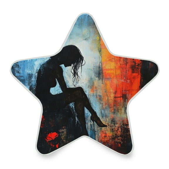 WOBOGO Lonely Woman LED Star Night Light 0.2 Watt Wall Plug Dusk to Dawn Auto Switch Adjustable Brightness Soft White Light