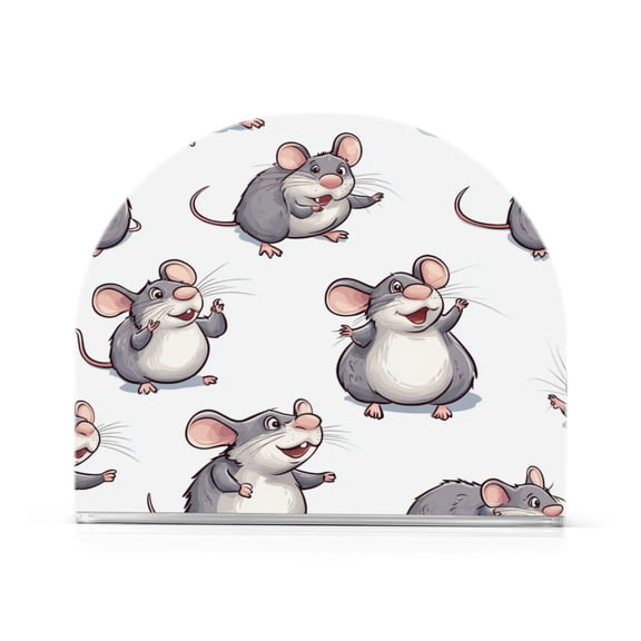WOBOGO Lovely Cartoon Rat Clear Acrylic Napkin Holder Kitchen Tissue Face Towel Cocktail Rack Bar Restaurant Dinner Paper Dispenser