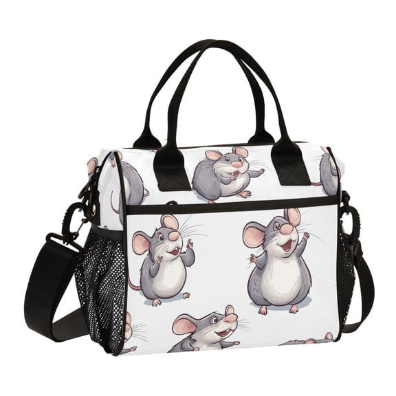 WOBOGO Lovely Cartoon Rat Lunch Bag Large Capacity Leak Proof Insulation Soft Adult Men and Women Universal 11.811.46.2in