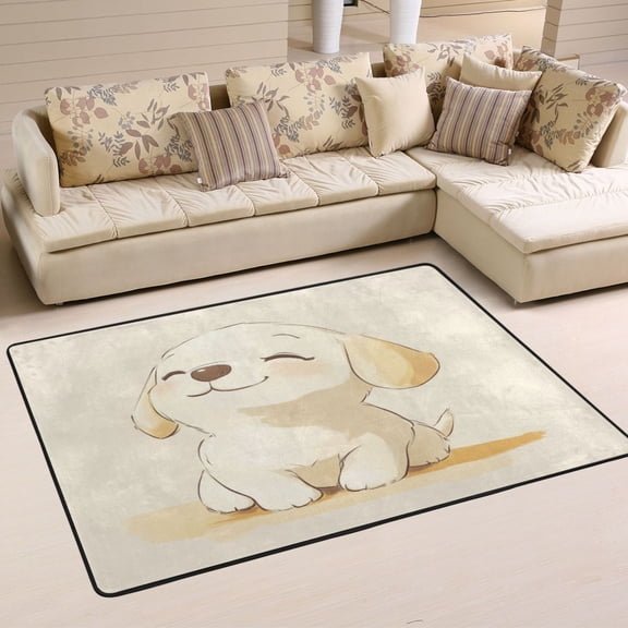 WOBOGO Lovely Golden Retriever Carpet Non-Slip Rugs Soft Doormat 36×24in Living Dining Room Bedroom Decorative