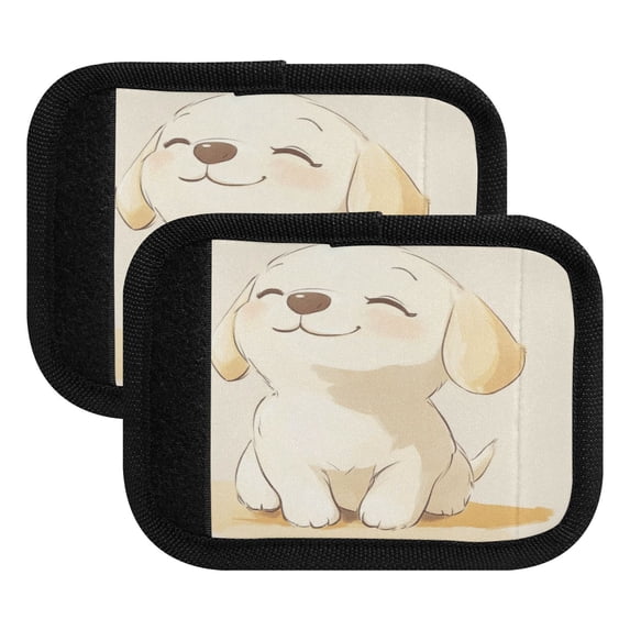 WOBOGO Lovely Golden Retriever Luggage Handle Wrap 4Pcs Made of Neoprene is Soft and Flexible Suitable for Many Bags Shoulder Pads.