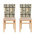 thumbnail image 1 of WOBOGO Mahjong Background Dining Room Chair Covers 2 Pieces Super Fit Elastic Fiber Removable Washable Protective Cover, 1 of 6