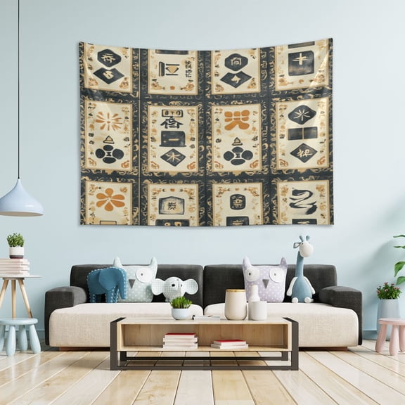 WOBOGO Mahjong Background Tapestry 60×51in Home Living Room Bedroom Wall Hanging Ornaments