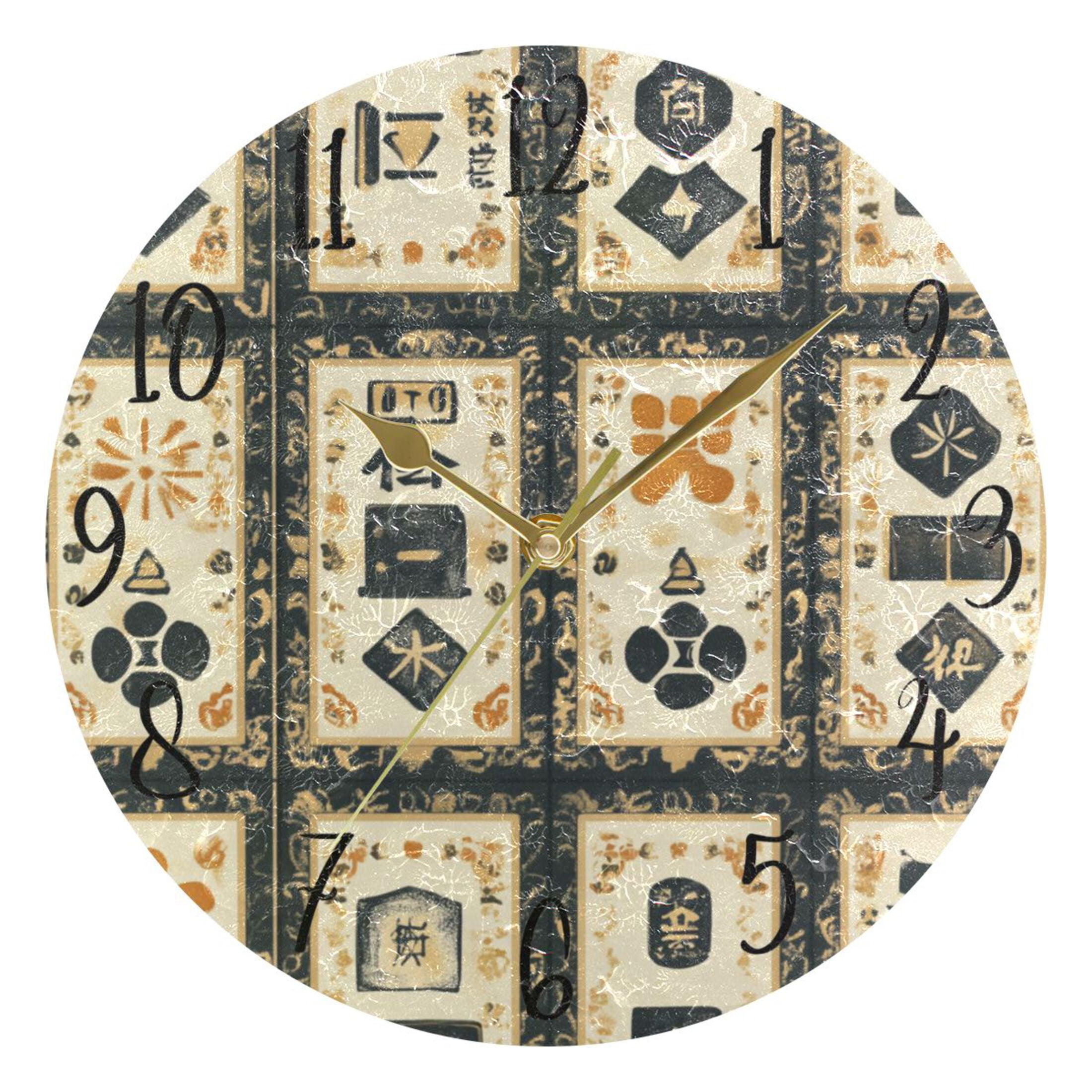 WOBOGO Mahjong Background Wall Clock 10in Silent Mechanism Battery ...