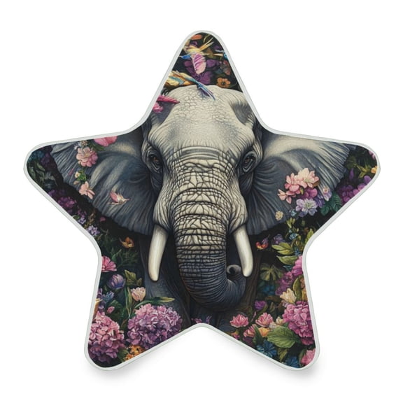 WOBOGO Majestic Elephant LED Star Night Light 0.2 Watt Wall Plug Dusk to Dawn Auto Switch Adjustable Brightness Soft White Light