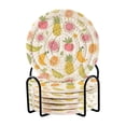 thumbnail image 1 of WOBOGO Many Different Fruits on White Background Coil Coasters Set of 6 Minimalist Cotton Woven 3.94 inch Non-Slip Insulated and Absorbent Home Accessories., 1 of 7