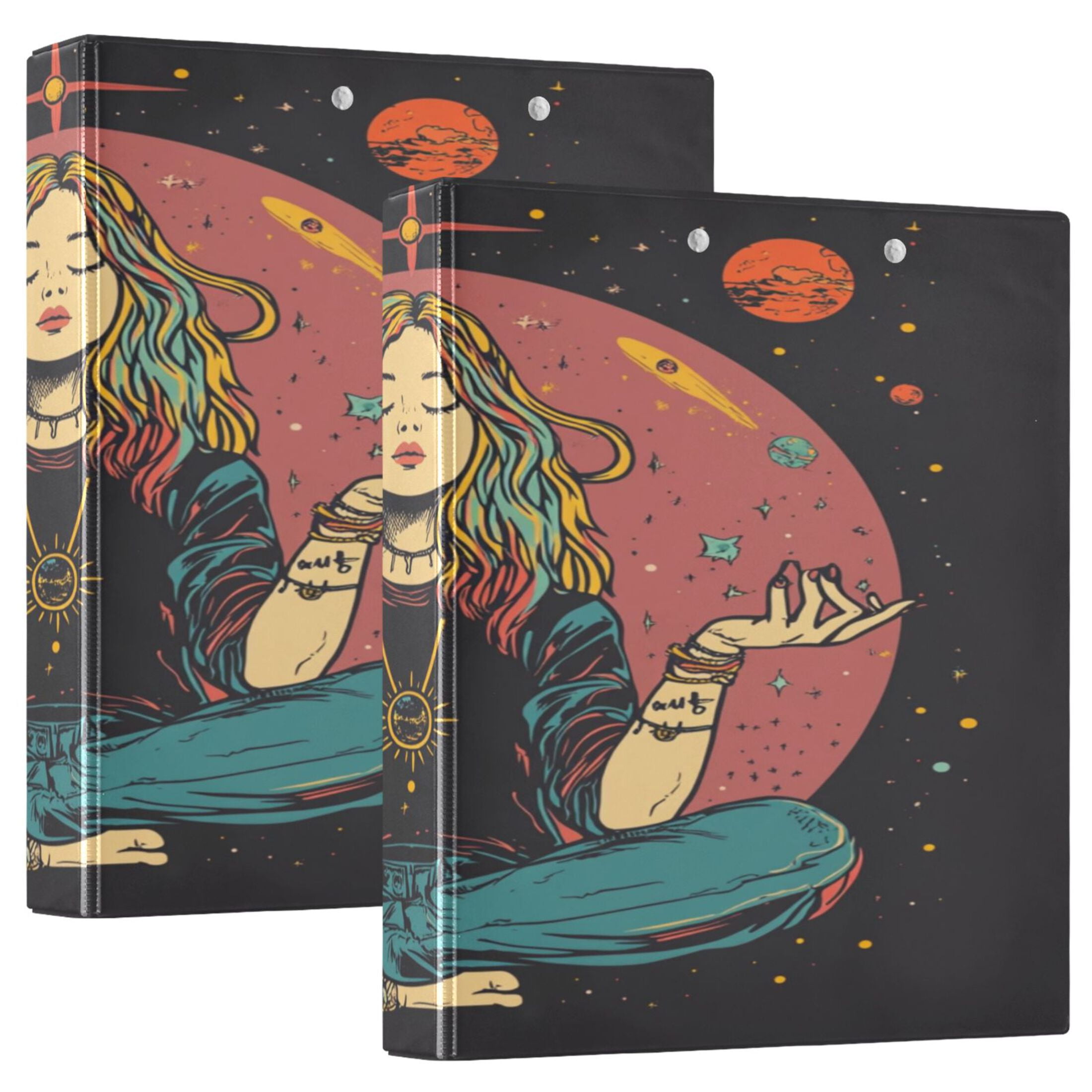 WOBOGO Meditating Woman Outer Space File Folders Extra Large Capacity ...