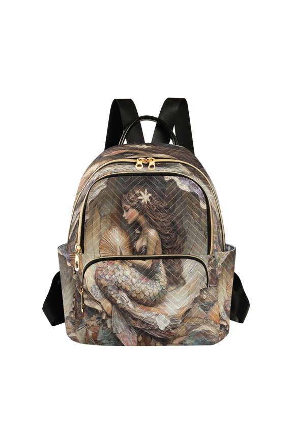 Mermaid Inside The Shell Butterfly Backpack Durable Lightweight Shoulder Bag Built-in Laptop Sleeve and Multiple Utility Compartments