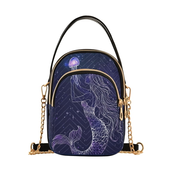 WOBOGO Mermaid and Jellyfish Ladies Chain Shoulder Bag Fashion Designer Handbag Versatile Classic Style