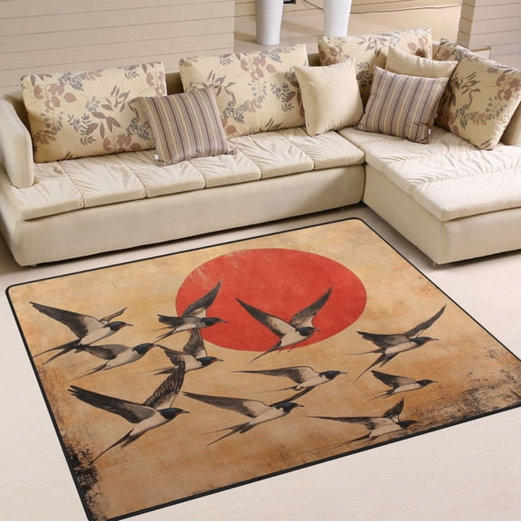 WOBOGO Millennium Of The Goose Carpet Non-Slip Rugs Soft Doormat 80×58in Living Dining Room Bedroom Decorative