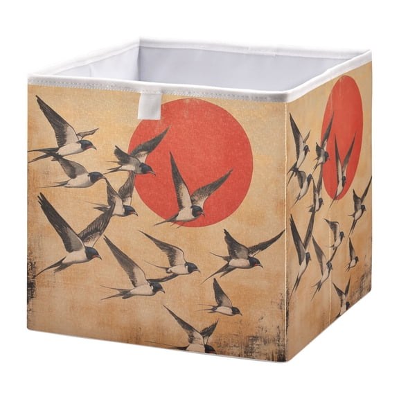 WOBOGO Millennium Of The Goose Storage Basket Foldable Easy to Clean Durable with Hollow Support Plate with Handle 15.75×10.63×6.96 in