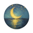 thumbnail image 1 of WOBOGO Moon Stars Oil Painting Pattern Round Placemats Set of 1 Heat Resistant Washable Kitchen Table Decorations 15.4in, 1 of 7