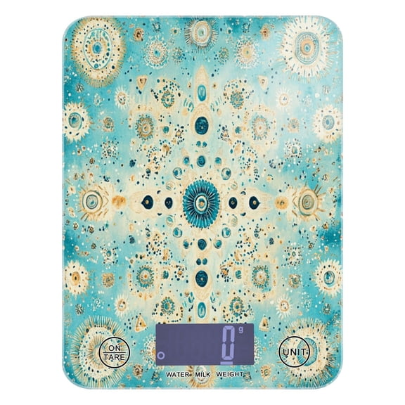 WOBOGO Moroccan Style Pattern Kitchen Scale Digital Gram and Ounce Weighing for Cooking Baking Ketogenic Diet Meal Prep
