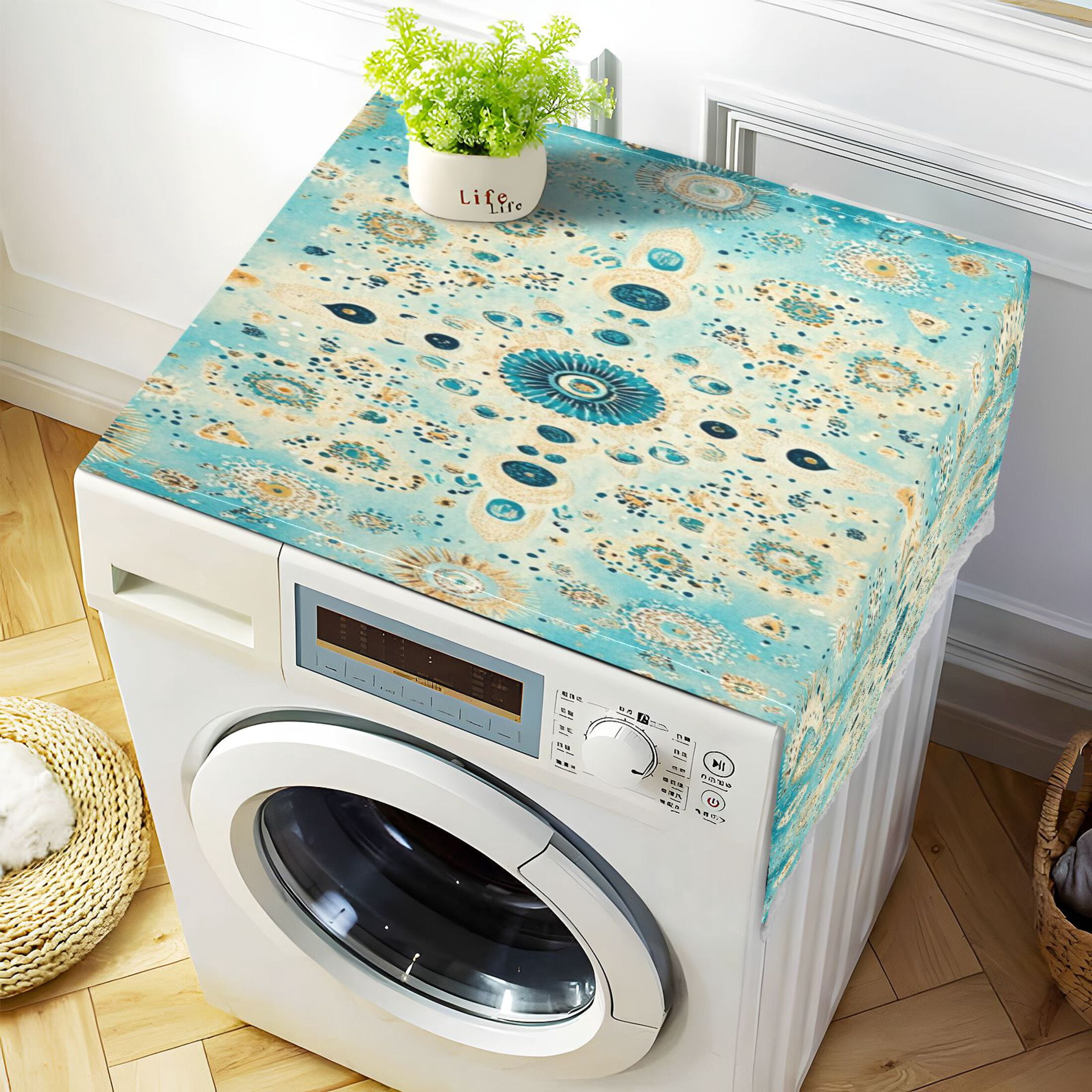 WOBOGO Moroccan Style Pattern Washing Machine Cloth Dryer Refrigerator Top Cover Protective Non-Slip Mat For Kitchen Laundry