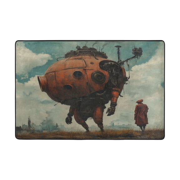 WOBOGO Moving Machine Head Carpet Non-Slip Rugs Soft Doormat 72×48in Living Dining Room Bedroom Decorative