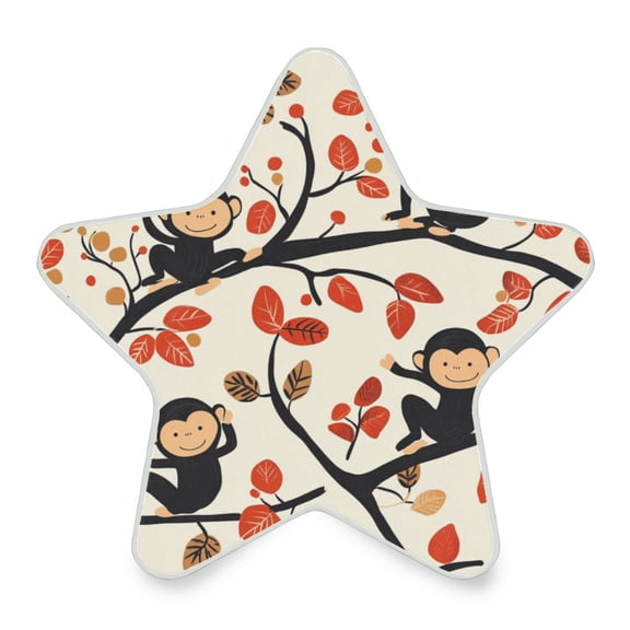 WOBOGO Naughty Monkey LED Star Night Light 0.2 Watt Wall Plug Dusk to Dawn Auto Switch Adjustable Brightness Soft White Light