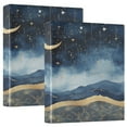 thumbnail image 1 of WOBOGO Night Sky over The Sea File Folders Extra Large Capacity to Hold 200 Sheets of Documents Hard Shell Ring Binder for School Home Office, 1 of 10
