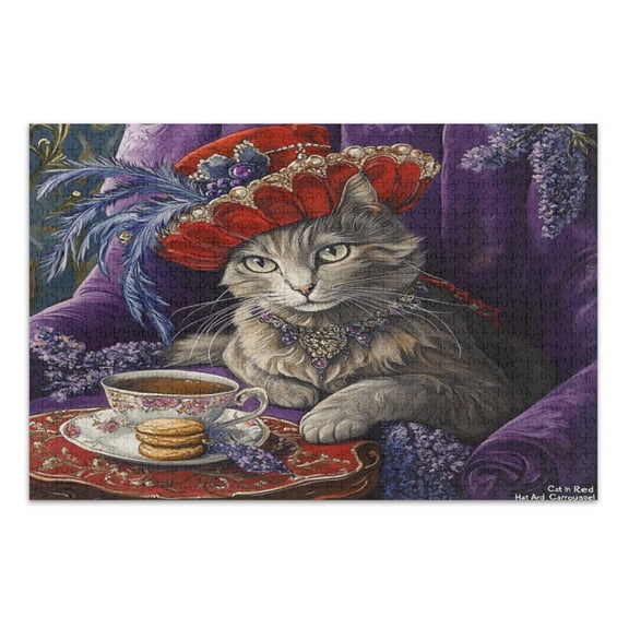 WOBOGO Noble Ragdoll Cat Jigsaw Puzzle Challenge 500 Piece Jigsaw Suitable for Game Night Finished Size 20.5 x 14.9in