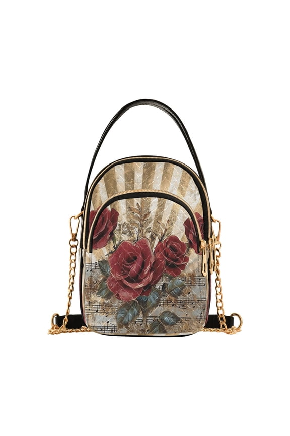 Notes Red Rose Ladies Chain Shoulder Bag Fashion Designer Handbag Versatile Classic Style