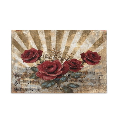 WOBOGO Notes Red Rose Puzzle Challenge 500 Piece Jigsaw Suitable for Game Night Finished Size 20.5 x 14.9in
