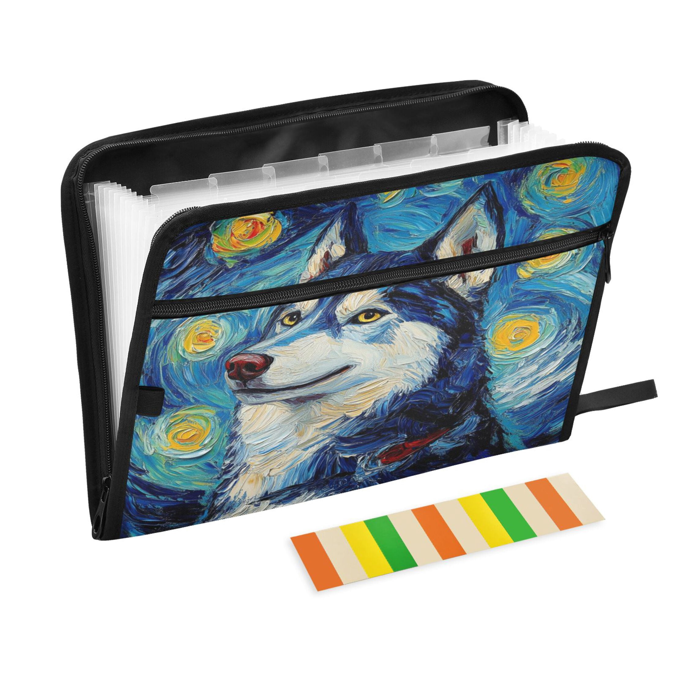 WOBOGO Oil Painting Styles Husky Expanding File Folder Letter Size Accordion Filing Organizer 13 Pocket Separate Organ Pocket