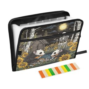WOBOGO Opossum Mushroom Expanding File Folder Letter Size Accordion Filing Organizer 13 Pocket Separate Organ Pocket