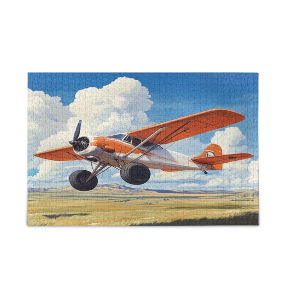 WOBOGO Orange Airplane Puzzle Challenge 500 Piece Jigsaw Suitable for Game Night Finished Size 20.5 x 14.9in