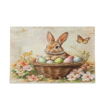 WOBOGO Orange Easter Rabbit Puzzle Challenge 500 Piece Jigsaw Suitable for Game Night Finished Size 20.5 x 14.9in