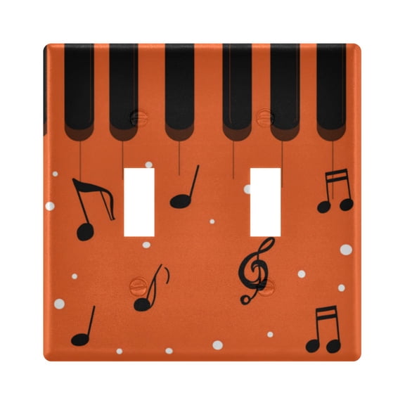WOBOGO Orange Piano Keys 2-hole Switch Plates PC Flame Retardant Plastic Material Glossy Finish Smooth Touch 4.56x4.48x0.27in