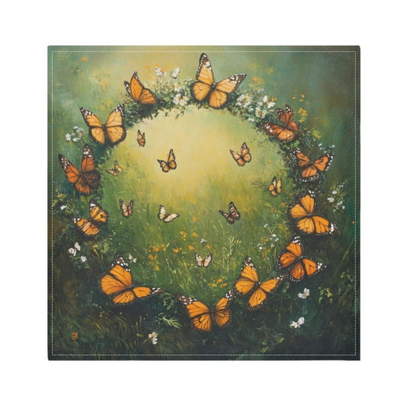 WOBOGO Orange and Black Butterfly Cloth Napkins 1 Piece Soft Elegant Touch Durable Absorbent Quick Drying for Elegant Dining