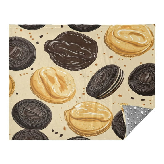 WOBOGO Oreo Cookies Facecloth Blanket Fluorescent Effect in The Dark Four Seasons of Comfortable and Soft Skin Friendly Sheet 7055in