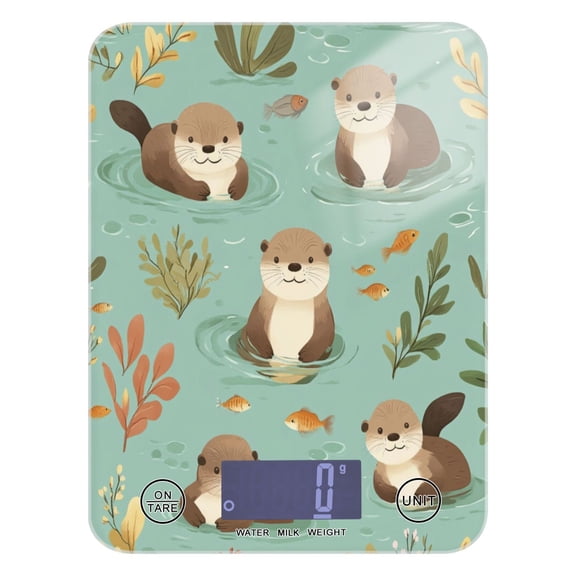 WOBOGO Otter Fish Seaweed Kitchen Scale Digital Gram and Ounce Weighing for Cooking Baking Ketogenic Diet Meal Prep