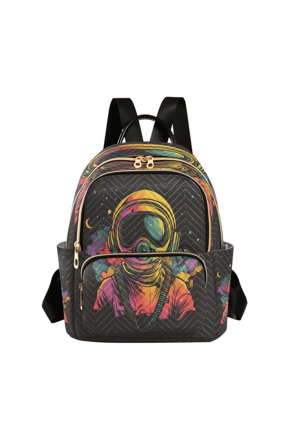 Outer Space Astronauts Pattern Butterfly Backpack Durable Lightweight Shoulder Bag Built-in Laptop Sleeve and Multiple Utility Compartments