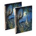 thumbnail image 1 of WOBOGO Owl in The Moonlight Notebook College Horizontal Grid Paper Ink Spill Resistant Water Resistant Cover 8.3x5.7x0.4in, 1 of 8