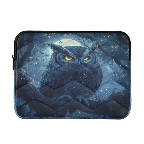 WOBOGO Owl in The Moonlight Pattern Laptop Sleeve 13.4 inch Lightweight Zipper Design Soft Padded Protection Against Scratches and Impacts
