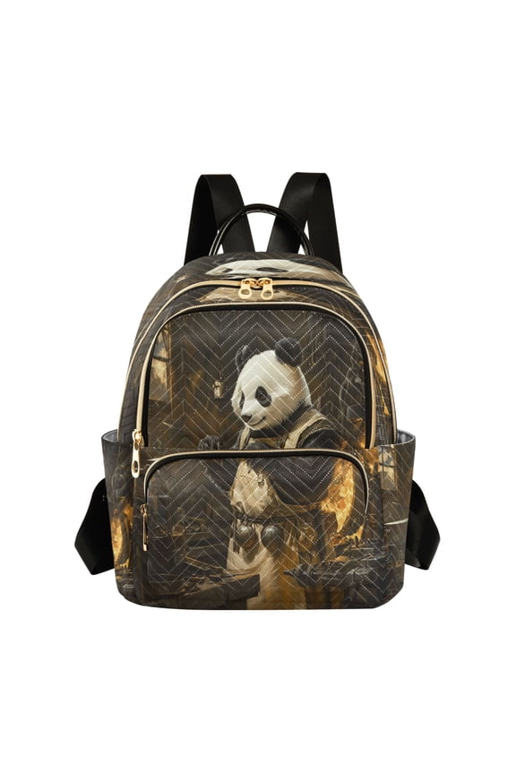 Panda Enjoying The Illustration Of Iron Sword Butterfly Backpack Durable Lightweight Shoulder Bag Built-in Laptop Sleeve and Multiple Utility Compartments