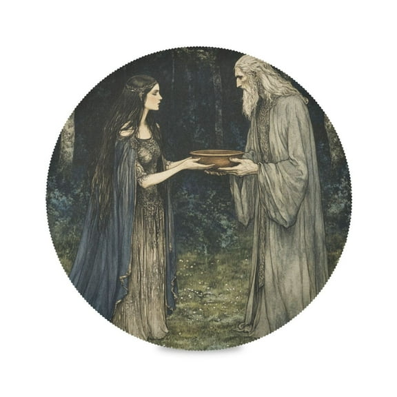 WOBOGO Passing The Basin Round Placemats Set of 1 Heat Resistant Washable Kitchen Table Decorations 15.4in