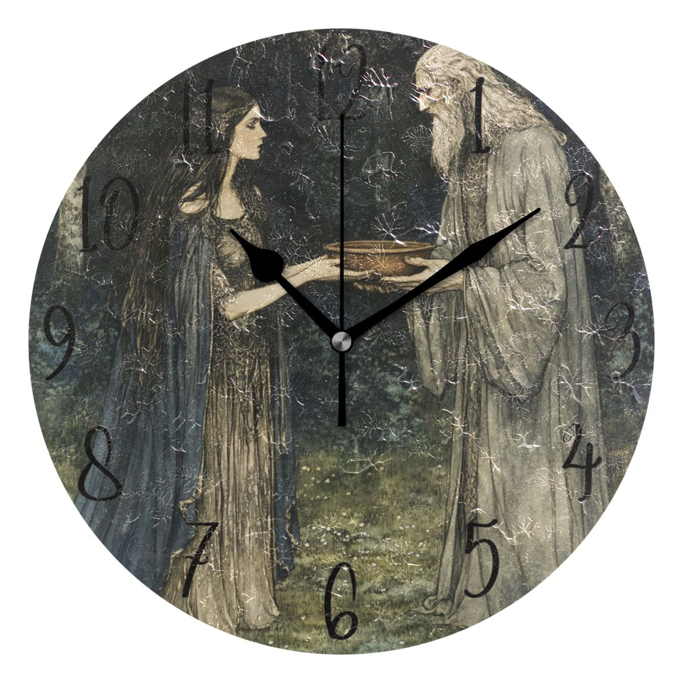 WOBOGO Passing The Basin Wall Clock 10in Silent Mechanism Battery ...