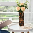 thumbnail image 1 of WOBOGO Pattern Of Black and Orange Halloween Symbols Plastic Vase Home or Wedding Decoration Centerpiece Unbreakable 11.8×3.9in, 1 of 6