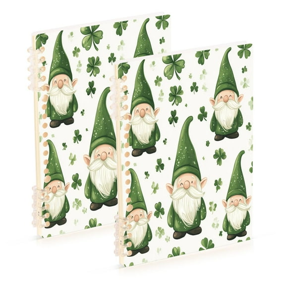 WOBOGO Pattern Of Dwarf in Green Hat Notebook College Horizontal Grid Paper Ink Spill Resistant Water Resistant Cover 8.3x5.7x0.4in