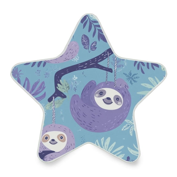 WOBOGO Pattern with Sloth Hanging on Tree Branches LED Star Night Light 0.2 Watt Wall Plug Dusk to Dawn Auto Switch Adjustable Brightness Soft White Light