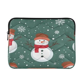 WOBOGO The Pattern Of Snowman with Christmas Theme Laptop Sleeve 13.4 inch Lightweight Zipper Design Soft Padded Protection Against Scratches and Impacts