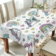 thumbnail image 1 of WOBOGO Pattern with Cute Unicorns and Rainbows Square Tablecloth 54×54in Polyester Fabric Tablecloth Washable Dust Resistant Wrinkle Resistant, 1 of 9
