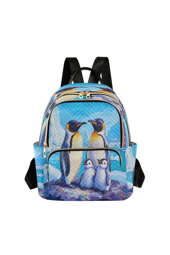 Penguin Family Pattern Butterfly Backpack Durable Lightweight Shoulder Bag Built-in Laptop Sleeve and Multiple Utility Compartments