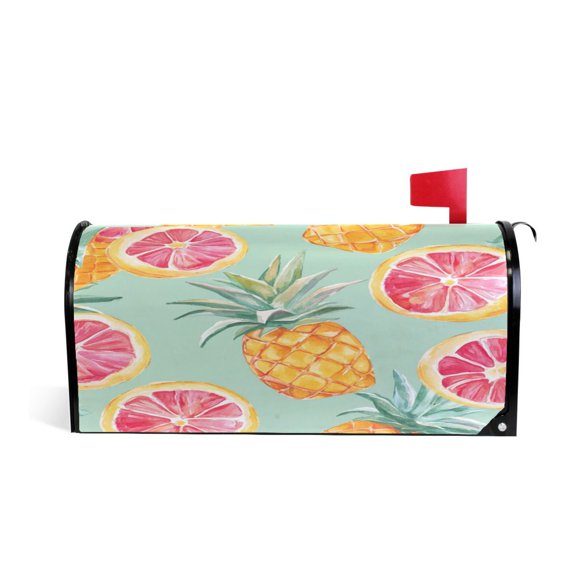 WOBOGO Pineapple Blood Orange Mailbox Cover Magnetic for Garden Yard Home Decor Standard Size 20.7×18.03in