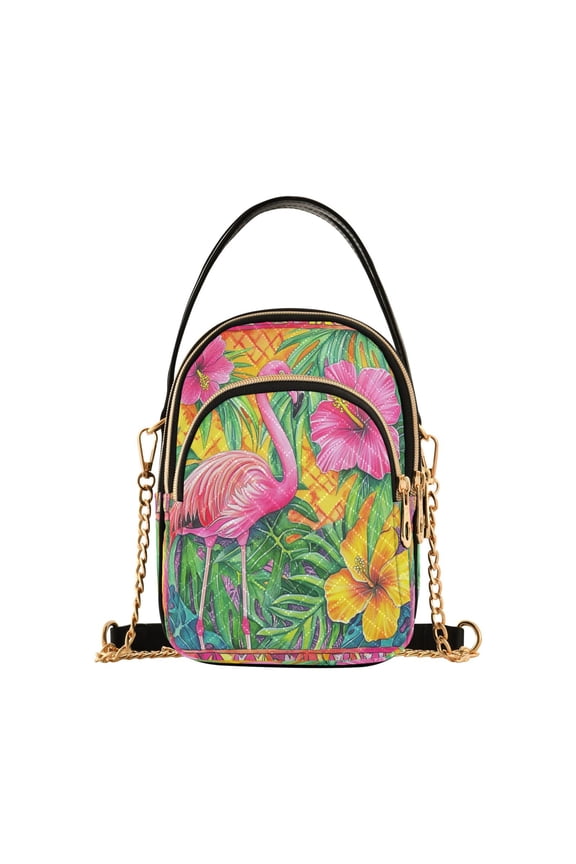 Pink Flamingo Ladies Chain Shoulder Bag Fashion Designer Handbag Versatile Classic Style