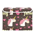 thumbnail image 1 of WOBOGO Pink Mane Large Collapsible Storage Box Flip Lid Fabric Decorative Organizer Container Basket with Handles 16.5×12.6×11.8in, 1 of 7