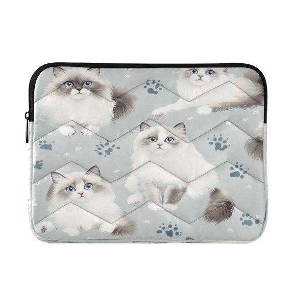 WOBOGO Playful Ragdoll Cats Pattern Laptop Sleeve 13.4 inch Lightweight Zipper Design Soft Padded Protection Against Scratches and Impacts