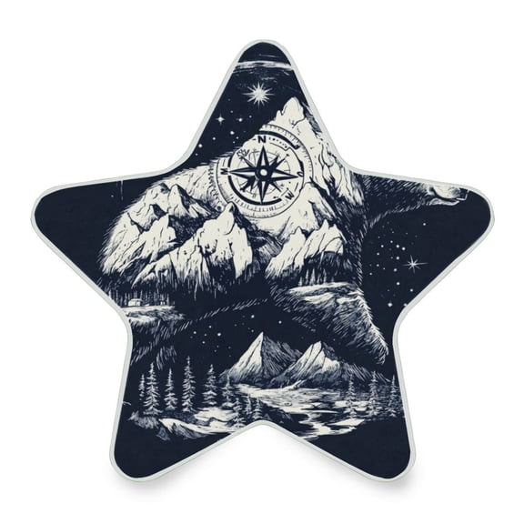 WOBOGO Polar Bear Peak Print LED Star Night Light 0.2 Watt Wall Plug Dusk to Dawn Auto Switch Adjustable Brightness Soft White Light